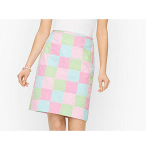 Talbots Women’s Size 16P Canvas Patchwork Stripe Skirt NWT